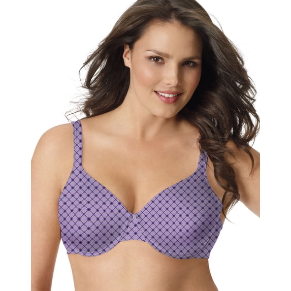 Bali One Smooth U Women`s Back Smoothing Underwire Bra, 34D, Diamond Floral