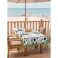 thumbnail image 2 of Outdoor Tablecloth with Umbrella Hole for Patio/Picnic/Party/Camping, Football Sport Waterproof Table Cloth Rectangle Table Cover Washable, Modern Grass Lawn Balls Gaming Black Lines (60"x 102"), 2 of 9