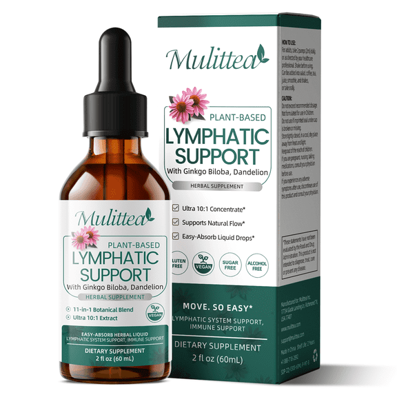 Lymphatic Drainage Supplements Drops - Lymphatic Support Liquid Drops Cleanse with Echinacea for Lymph System Support Supplement - Vegan, Natural Flavor, 2 fl oz