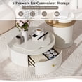 thumbnail image 5 of Homy Casa Modern Round Coffee Table Set, with Rotating Top Drawers and Glass Side Table, for Living Room, 5 of 8