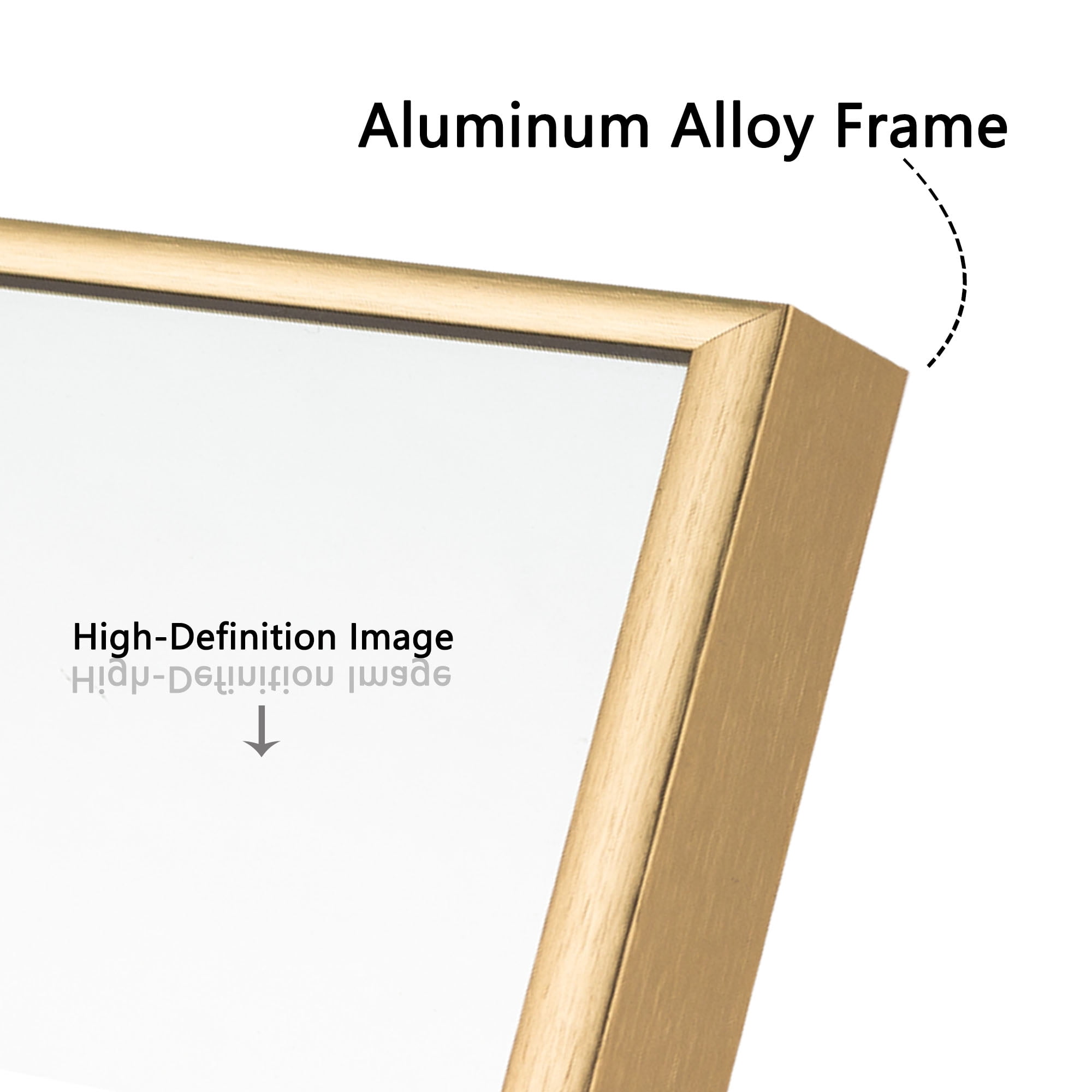 63"x18" Full Length Body Mirror Floor Hanging Mirror for Bedroom Dorm Room, Gold