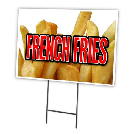 FRENCH FRIES 18"x24" Yard Sign & Stake | Advertise Your Business | Stake Included Image On Front Only | Made in The USA