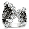 thumbnail image 1 of Bague en Laiton Rhodié avec AAA Grade CZ&44; Clair - Taille 6, 1 of 1