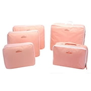 AMC Packing Cubes 5pcs Value Set for Travel Luggage Organizers Zip Bags, Pink by Simplicity