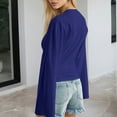 thumbnail image 5 of ZHYou Women's Cropped Long Sleeve Tops Loose Fit Batwing Sleeve Soft Stretchy Tee Shirts,Blue,Size L, 5 of 9