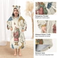 thumbnail image 4 of Wearable Blanket with Sleeves and Pocket Oversized Hooded Sweatshirt 3-14 YR Retro Santa Claus and Reindeer S, 4 of 7