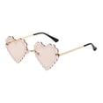 thumbnail image 2 of Lilgiuy Women Sun Protection Sunglasses Fashion Heart Shaped Transparent Candy Color Frameless Cute Lovely Glasses for Party Favors, 2 of 3