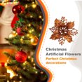 thumbnail image 3 of Matsuzay 10 piezas de flores artificiales de Navidad, flor de Pascua con purpurina, flor falsa reutilizable, manualidades DIY, fiesta de boda, Año Nuevo Kits de decoración para fiestas Bronce Matsuzay HA008610-08, 3 of 6