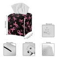 thumbnail image 3 of FUIALDOLG Tissue Box Cover, Breast Cancer Ribbon Square Decorative Car Tissue Holder PU Leather Facial Paper Case Organizer Dispenser for Bathroom, Vanity Countertop, Night Stands, Desk, 3 of 7