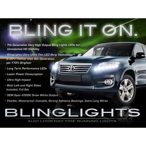 For Toyota Rav4 LED DRL Strip Lights Day Time Running Lamps Headlamps Headlights Strips