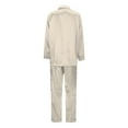 thumbnail image 6 of Fgnfyis Comfortable Womens Satin Silk Button Down Pajamas Sets Solid 2 Piece Family Sleepwear Loungewear Long Sleeve Silk Nightwear for Women Beige M, 6 of 8