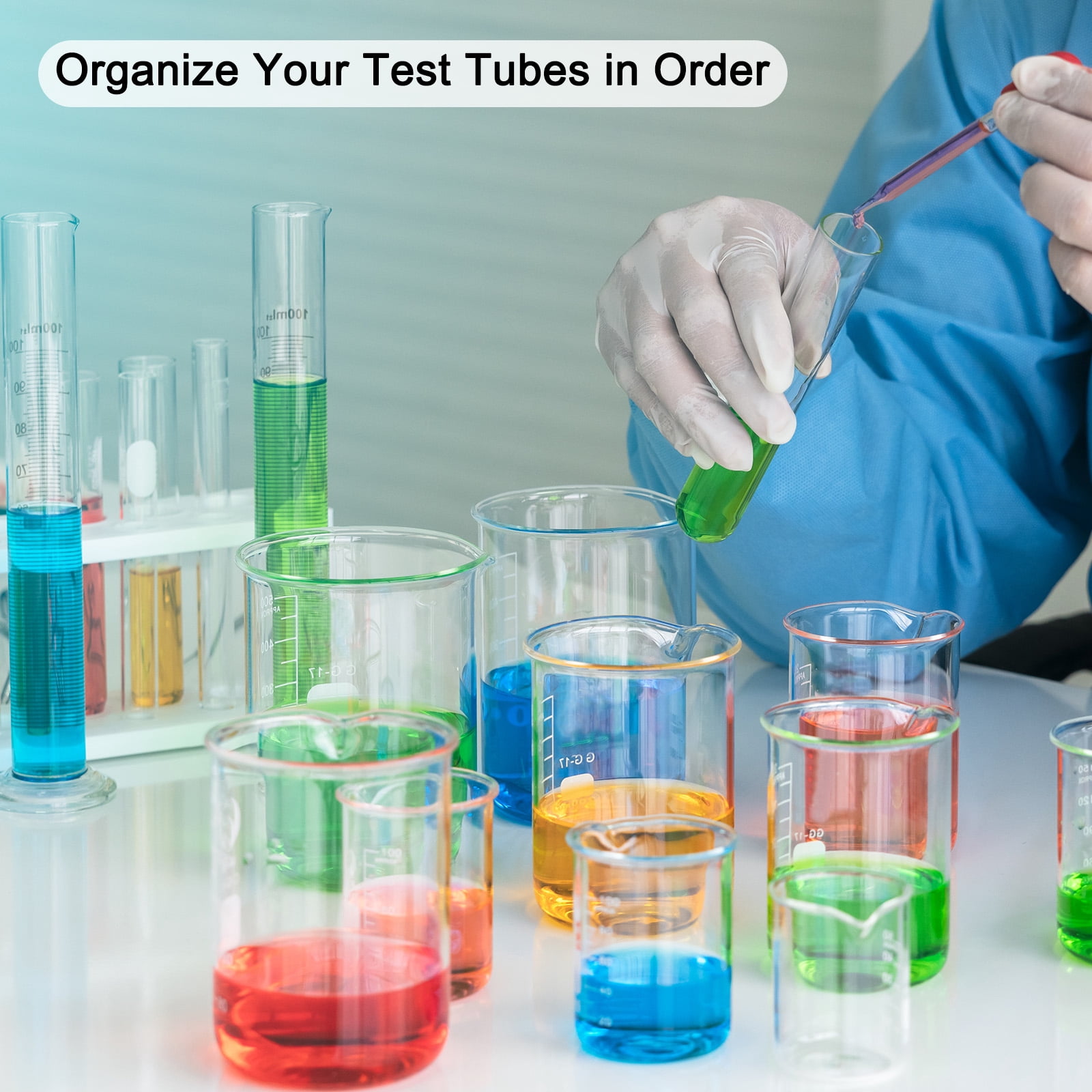 Uxcell Plastic Test Tube Rack Holder 24 Holes 3 Layers Detachable Holder White for 25mm Test Tubes, Pack of 5