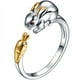 thumbnail image 2 of Anillo de conejito, regalo para mujeres, mascota, regalo para anillos, regalo para madre e hija, 2 of 7