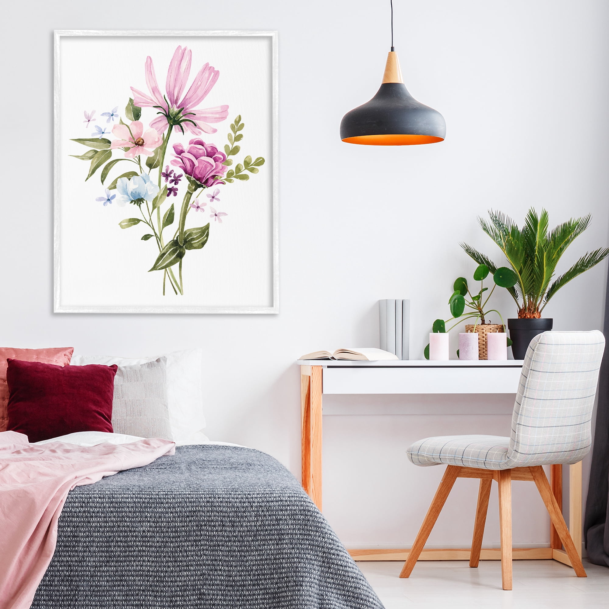 Stupell Industries Wildflower Fields Floral Bundle White Framed Giclee Art, design by Bethany Sandoval