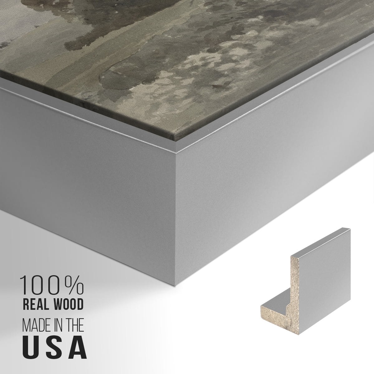 Vintage Landscape-XXXIX By Wexford Home Framed in Silver Wood Gallery Wrapped Canvas 17 in. x 25 in.