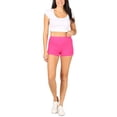 thumbnail image 5 of FashionMille Women's Casual Ribbed Solid Slim Biker Yoga Workout Short Leggings, 5 of 5