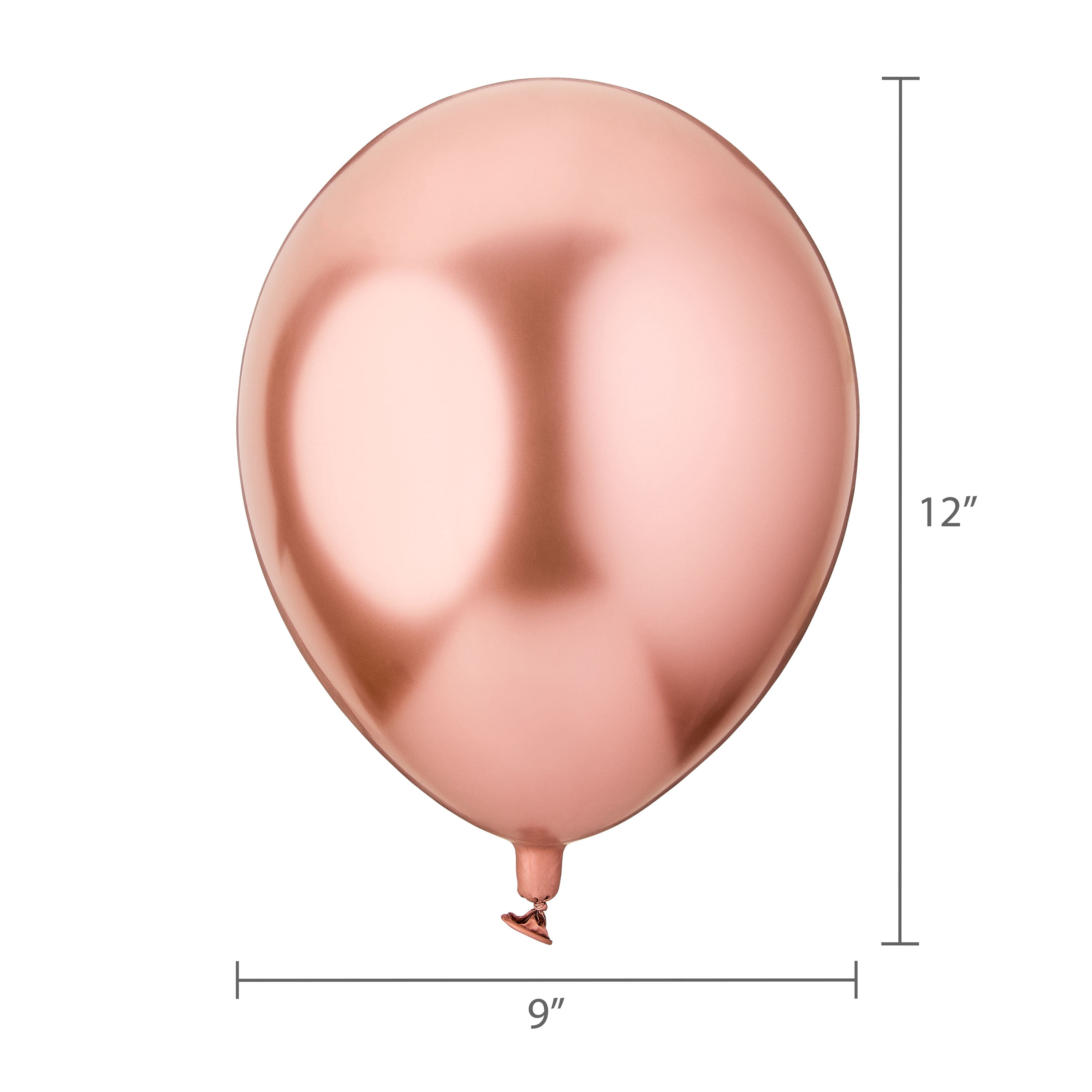 12" Rose Gold Metallic Latex Balloons with Chrome Effect, 5 Pieces, by Way To Celebrate