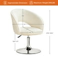 thumbnail image 3 of Furniliving Modern Swivel Accent Chair Adjustable Vanity Chairs MakeUp Chair for Bedroom, Sherpa -White, 3 of 8