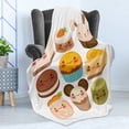 thumbnail image 4 of Cookie Soft Flannel Fleece Throw Blanket, Kawaii Baked Goods with Smiles on Their Faces Desserts Girly Bunny Ears Print, Cozy Plush for Indoor and Outdoor Use, 60" x 80", Multicolor, by Ambesonne, 4 of 5