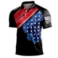 thumbnail image 3 of TOWED22 4th of July Polo Shirts for Men Male Summer American Flag Printed T Shirt Short Sleeve Tops(Black,L), 3 of 4