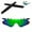 Emerald Mirror Coated - Polarized + Black Earsocks, variant on Walleva Clear Vented Replacement Lenses For Oakley M Frame Heater Sunglasses