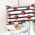 thumbnail image 6 of Disketp Pillow Covers Ladybugs On Black And White Striped1 Pattern Throw Pillow Case Cushion Covers,Cushion For Bedroom,Couch,Home-20"X30", 6 of 8