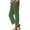 Army Green, variant on Lindreshi Womens Pants Women's Spring And Solid Color Elastic Waist Cotton Linen Versatile Straight Tube Casual Wide Leg Pants