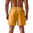 thumbnail image 6 of 5 Inch Linen Shorts for Men - Casual Elastic Waist Drawstring Shorts Summer Lightweight Beach Shorts with Pocket Yellow M, 6 of 7