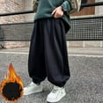 thumbnail image 2 of Byoo Boys Jogger Pants Casual Baggy Wide Leg Straight Fit Trousers with for Kids Comfortable Sportswear,Black, 2 of 5