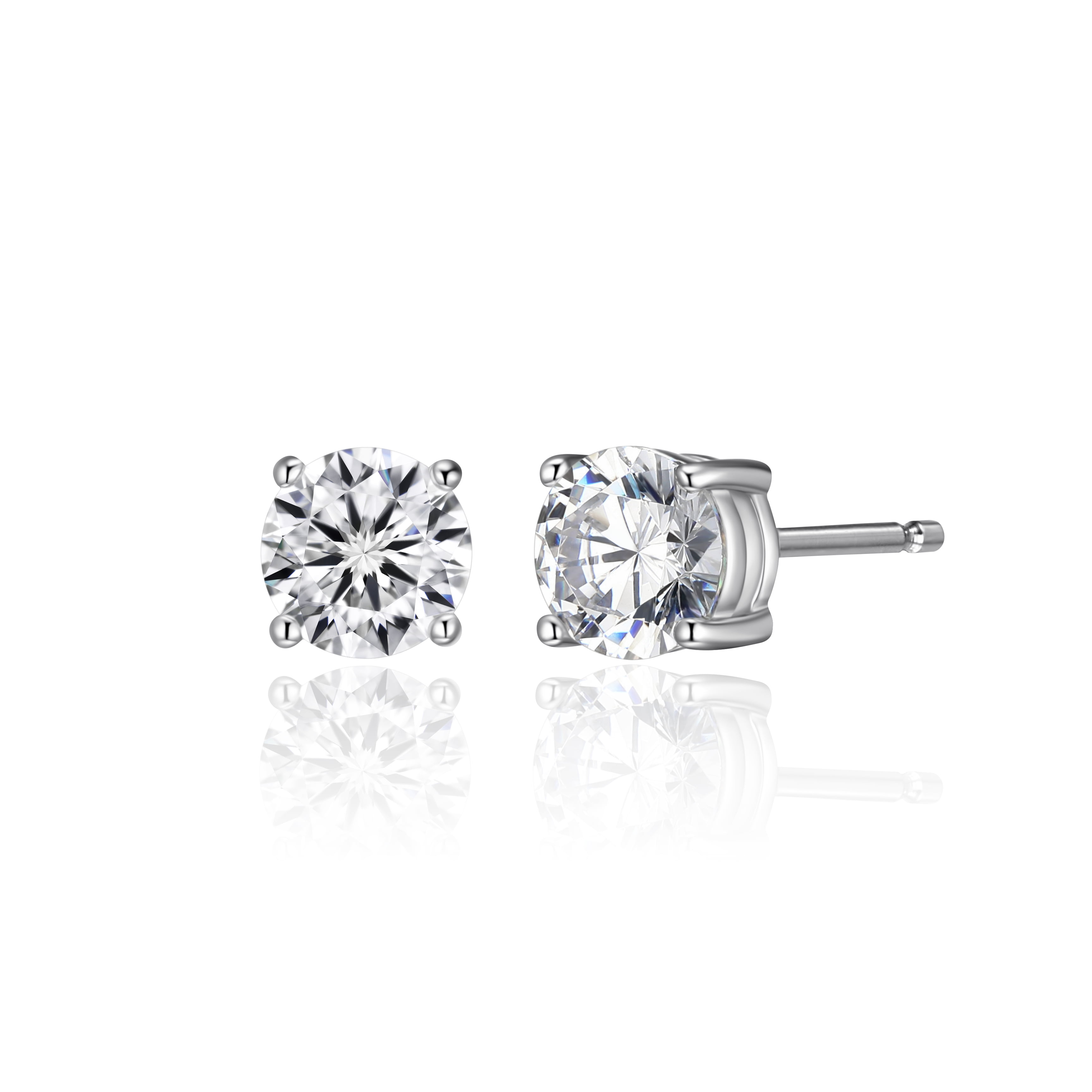 Forever Facets Cubic Zirconia Heart Pendant and Round Stud Earring Set