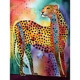 thumbnail image 1 of Colourful Cheetah Modern Folk Art Watercolour Painting Large Wall Art Poster Print Thick Paper 18X24 Inch, 1 of 5