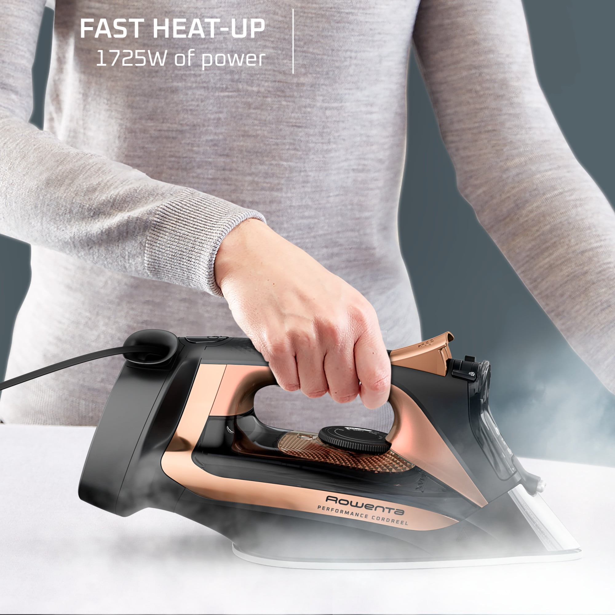 (2 pack) Performance Cordreel Steam Iron, Powerful Steam & Retractable Cord