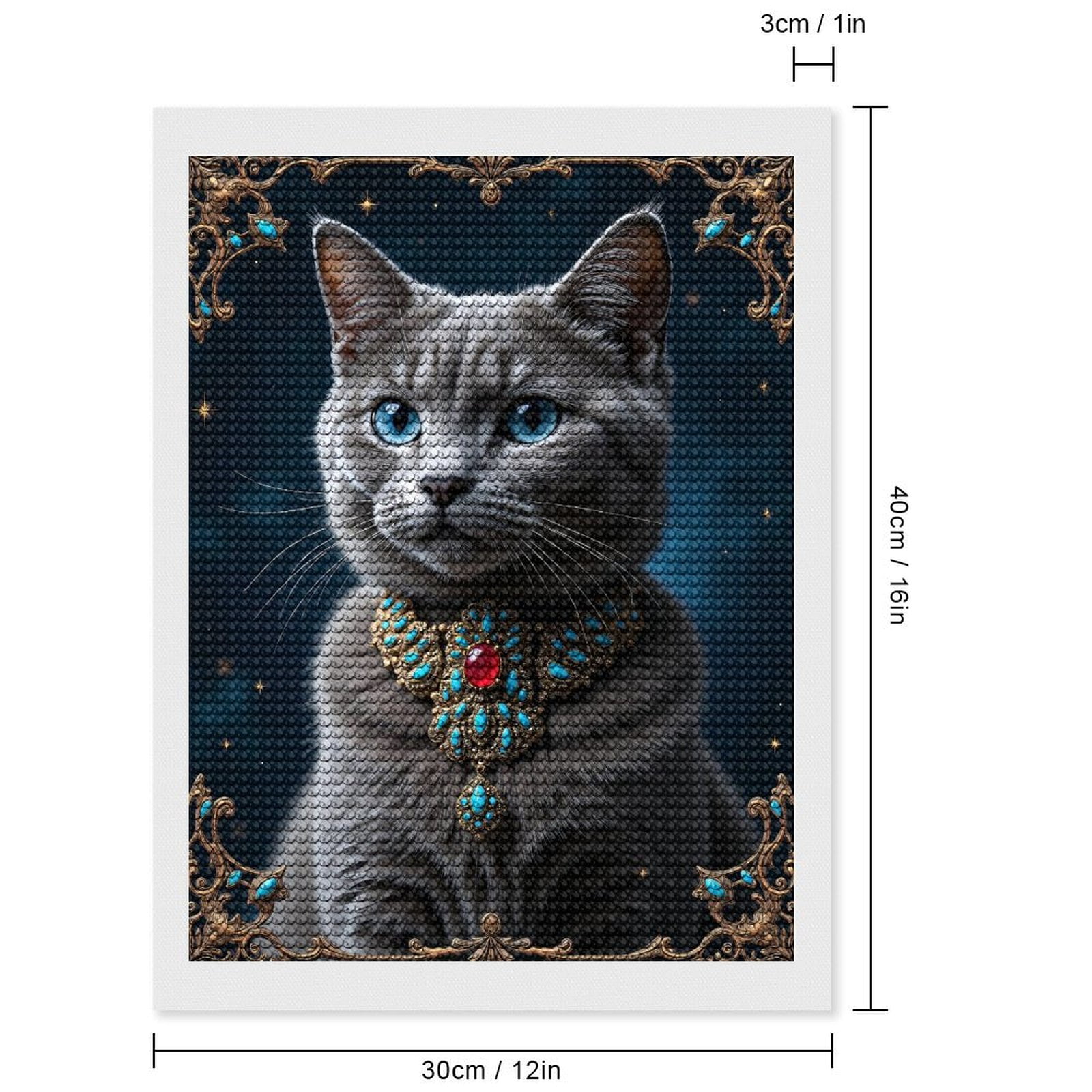 Diamond Art Kits for Adults, Exquisite Feline Jewelry Portrait 5D Diamond Painting Kits for Adults Beginners, DIY Full Drill Diamond Painting, Gem Art and Crafts 12x16