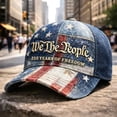 thumbnail image 2 of UngA America 250th Anniversary Hat Celebration Patriotic Hat Adjustable 1776-2026 Retro Denim Casual Cap for Men Women,One Size, 2 of 4