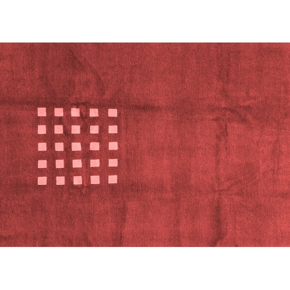 Ahgly Company Machine Washable Indoor Rectangle Abstract Red Modern Area Rugs, 3' x 5'
