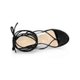 thumbnail image 4 of BLISSFUL STEP Women's Lace Up Clear Strap Flip Flops Wedge Sandals Black 8, 4 of 7
