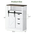 thumbnail image 4 of QinaQin Gabinete de piso para baño, mueble de madera pequeño con puerta tipo granero, 3 cajones y repisa abierta para baño, cocina o sala, 4 of 7
