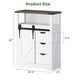 thumbnail image 4 of QinaQin Gabinete de piso para baño, mueble de madera pequeño con puerta tipo granero, 3 cajones y repisa abierta para baño, cocina o sala, 4 of 7