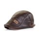 thumbnail image 1 of Boina Vintage para hombre, gorra plana de cuero, cálido Otoño Invierno, sombreros de tamaño ajustable para hombre, gorras de boina con visera para hombres de mediana edad Gao Jinjia LED, 1 of 2
