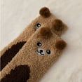 thumbnail image 7 of Womens Plush Cabin Socks with 3D Bear Design Non Slip Grips for Indoor Lounging and Comfort, 7 of 7
