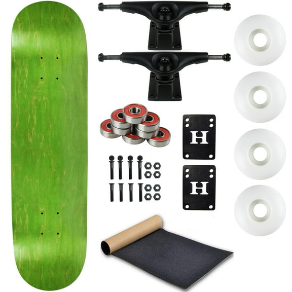 Moose Complete Skateboard Stain Green 8.25" With Black Trucks and White Wheels