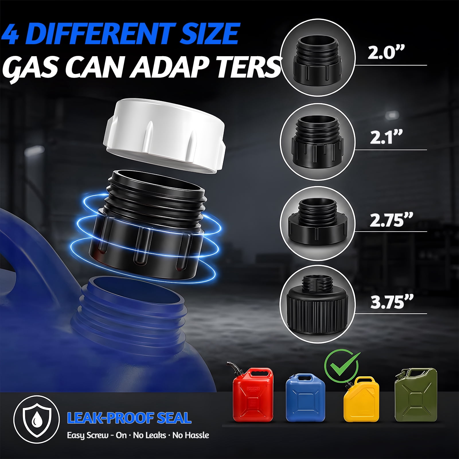 West Bay Automatic Electric Fuel Transfer Pump with Auto-Stop, 3.8GPM & 54" Hose & 4 Size Adapters Gas Can Pump with Leak Protection for Gasoline, Diesel, Kerosene, Gifts for Men Dad Him