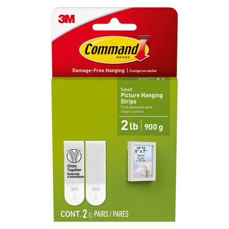 Command Small Picture Hanging Strips [Removable]: 2 pairs (White)