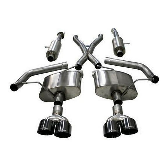 Corsa 2018-2021 Jeep Grand Cherokee TrackHawk 6.2L Sport Cat-Back Dual Rear Exit w/4.5in Black Tips