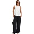 thumbnail image 7 of DARING DIVA Women's Babydoll Tank Summer Peplum Sleeveless Casual Flowy Shirts S White, 7 of 7