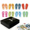 thumbnail image 3 of Ambesonne Summer Jigsaw Puzzle, Holiday Themed Slippers, Heirloom-Quality Fun Activity for Family Durable Cardboard, 1000 pcs, Multicolor, 3 of 6