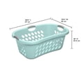 thumbnail image 2 of Sterilite 18 Pack Plastic Laundry Baskets Ultra HipHold 1.25 Bu Contour Rim Handles, Mint, 2 of 7