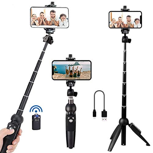 Bluehorn All in one Portable 40 Inch Alloy Stick Phone Tripod Wireless Remote Shutter for iPhone 11 pro Xs Max Xr X 8 7 6 Plus, Android Samsung Smartphone