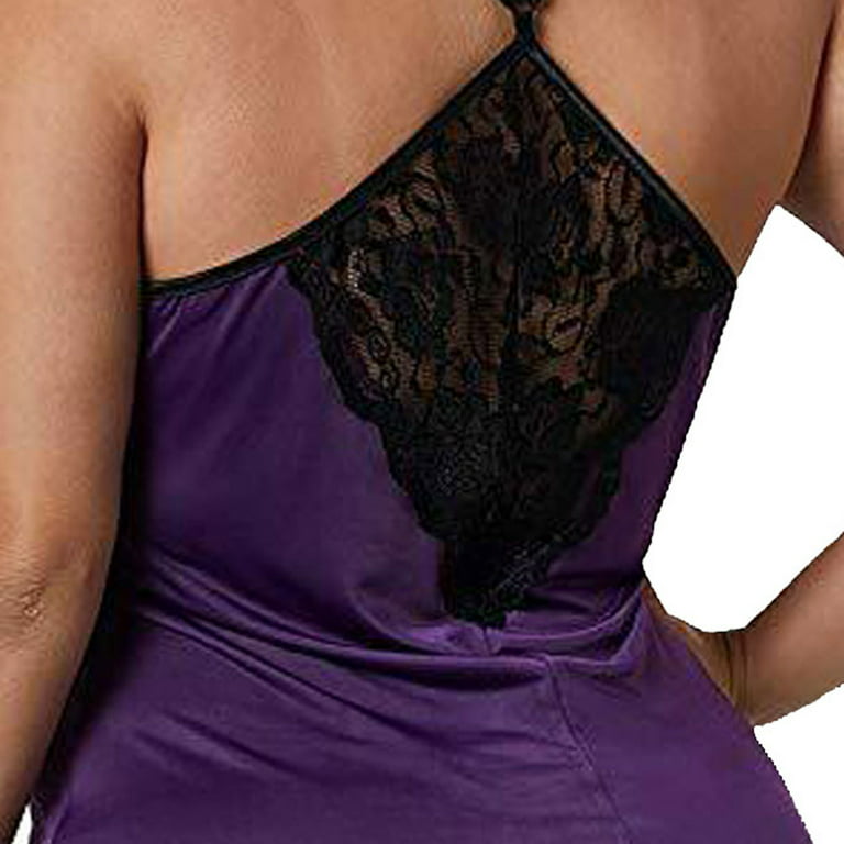 RKZDSR Discount Plue Size Babydoll Lingerie for Women Fashion V Neck Lace  Chemise Mesh Sleepwear Underwear Sexy Suspender Skirt Nightdress Bodysuit  Purple XXXXL 