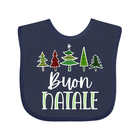 

Inktastic Buon Natale Festive Christmas Trees Gift Baby Boy or Baby Girl Bib